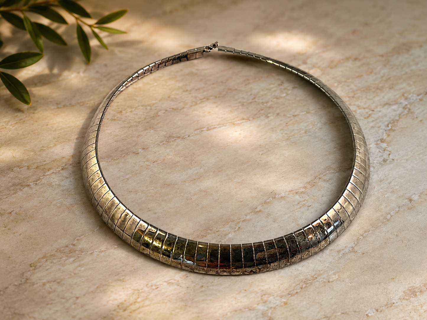 Vintage Silver-Tone Collar Necklace | Vintage Jewelry Find | 18”