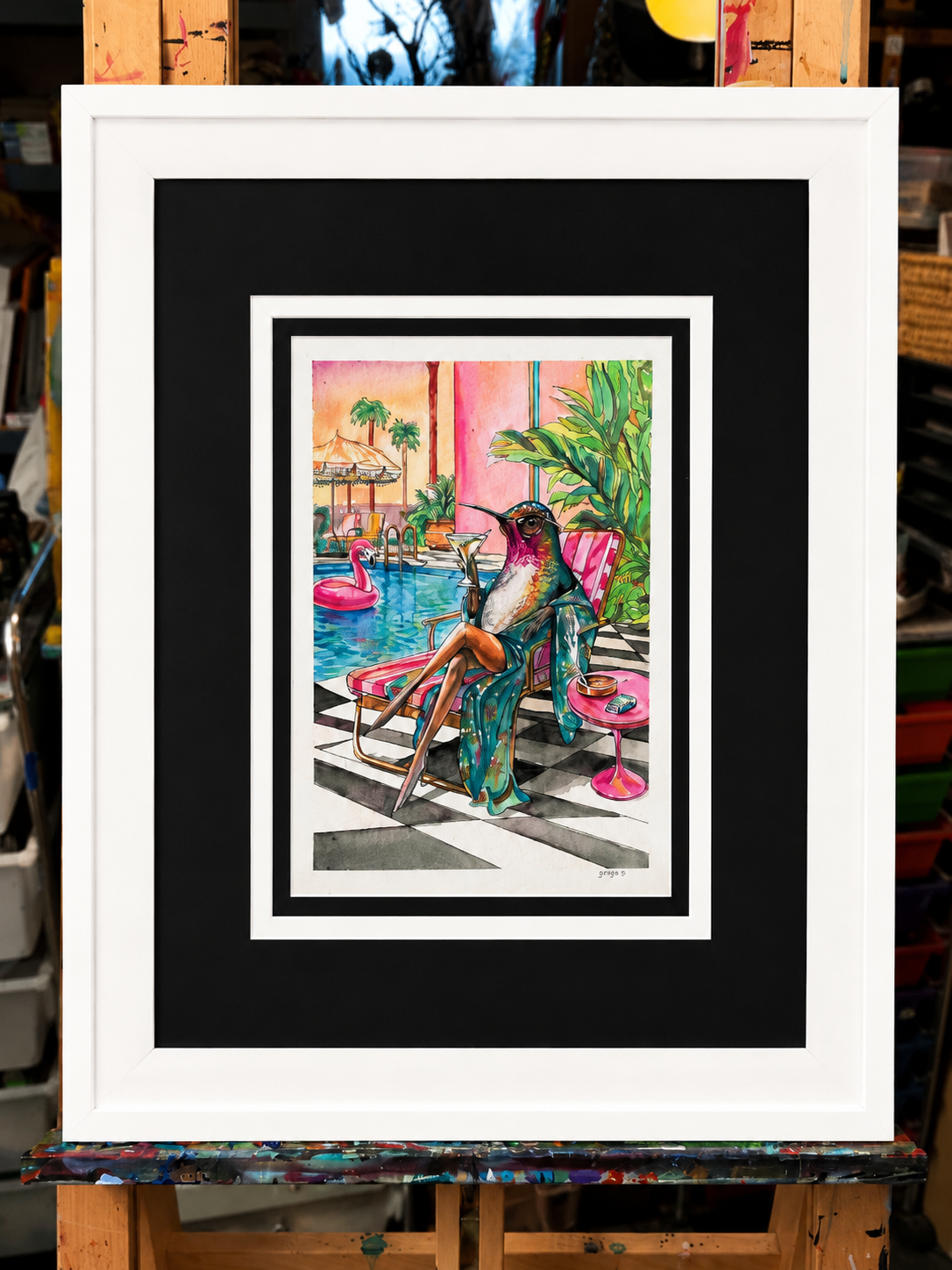 Sugar Hustlers | Set of 4 Original Framed Watercolors 16" x 20"