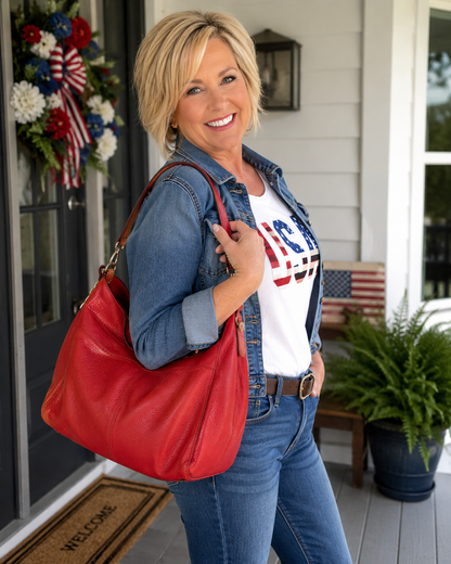 Coach Scarlet Red Pebbled Leather Shoulder Bag