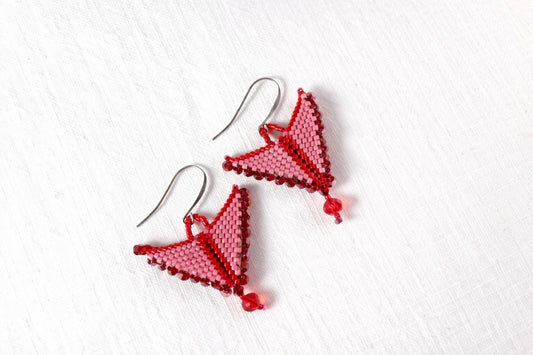 Sweatheart Flutter Beaded Earrings
