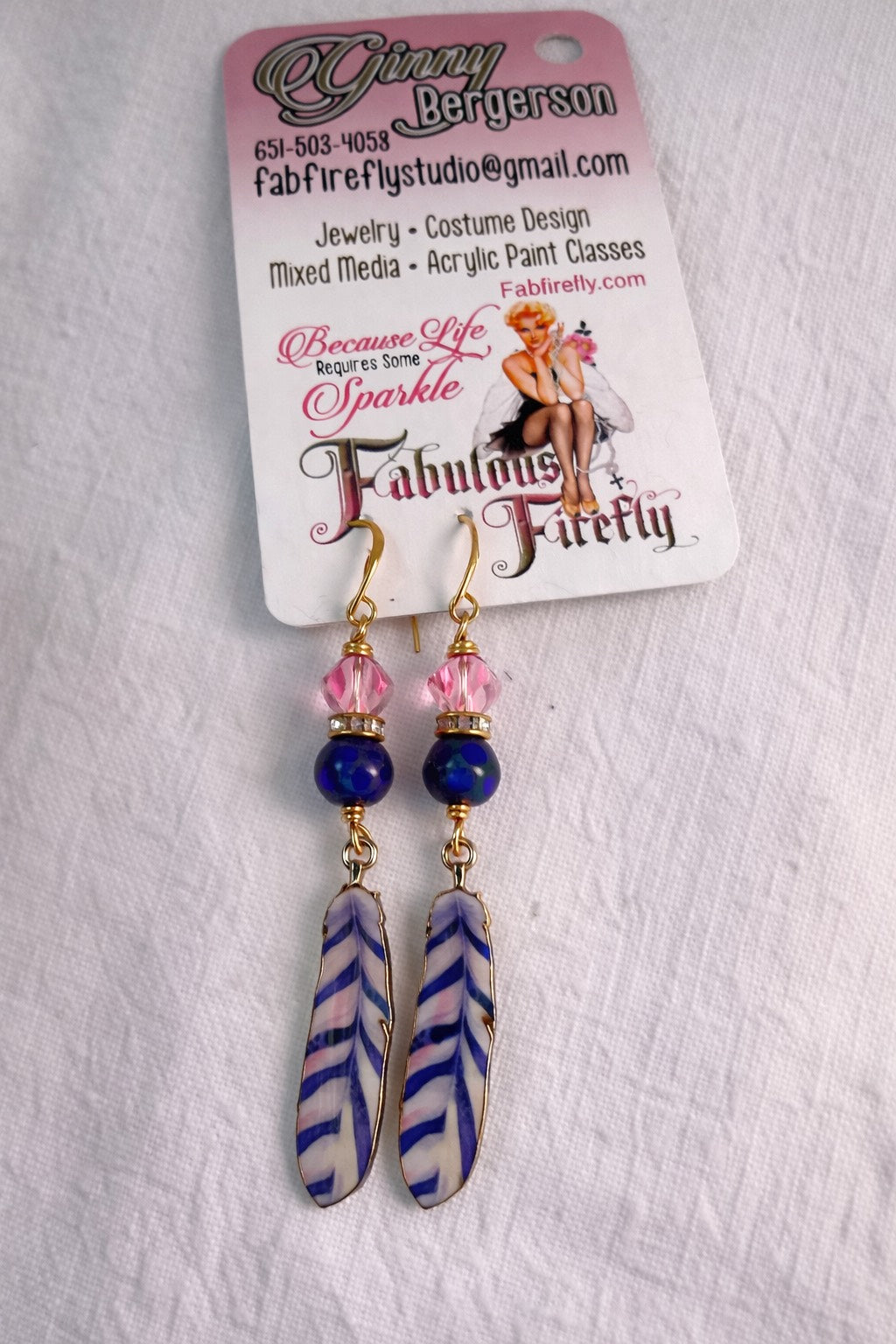 Whispering Feathers Dangle Earrings - Colorful Handcrafted Feather Drops
