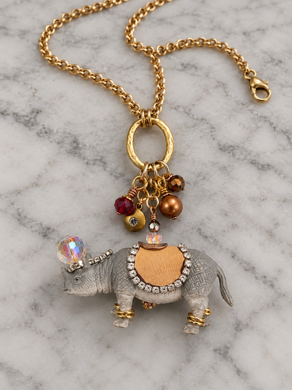 Sir Bling-a-Lot – Crystal Rhino Necklace