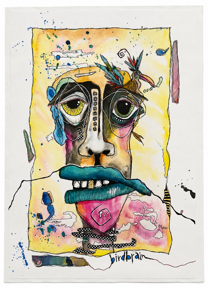 Bird Brain Surreal Portrait Art Print 10.5x15 | Fabulous Firefly