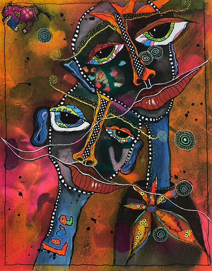 Be You, Not Them Abstract Face Art Print 11x14 | Fabulous Firefly