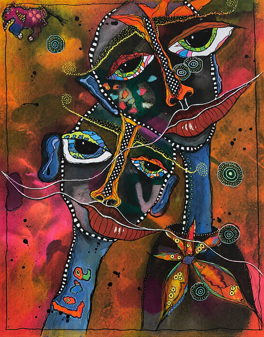 Be You, Not Them Abstract Face Art Print 11x14 | Fabulous Firefly