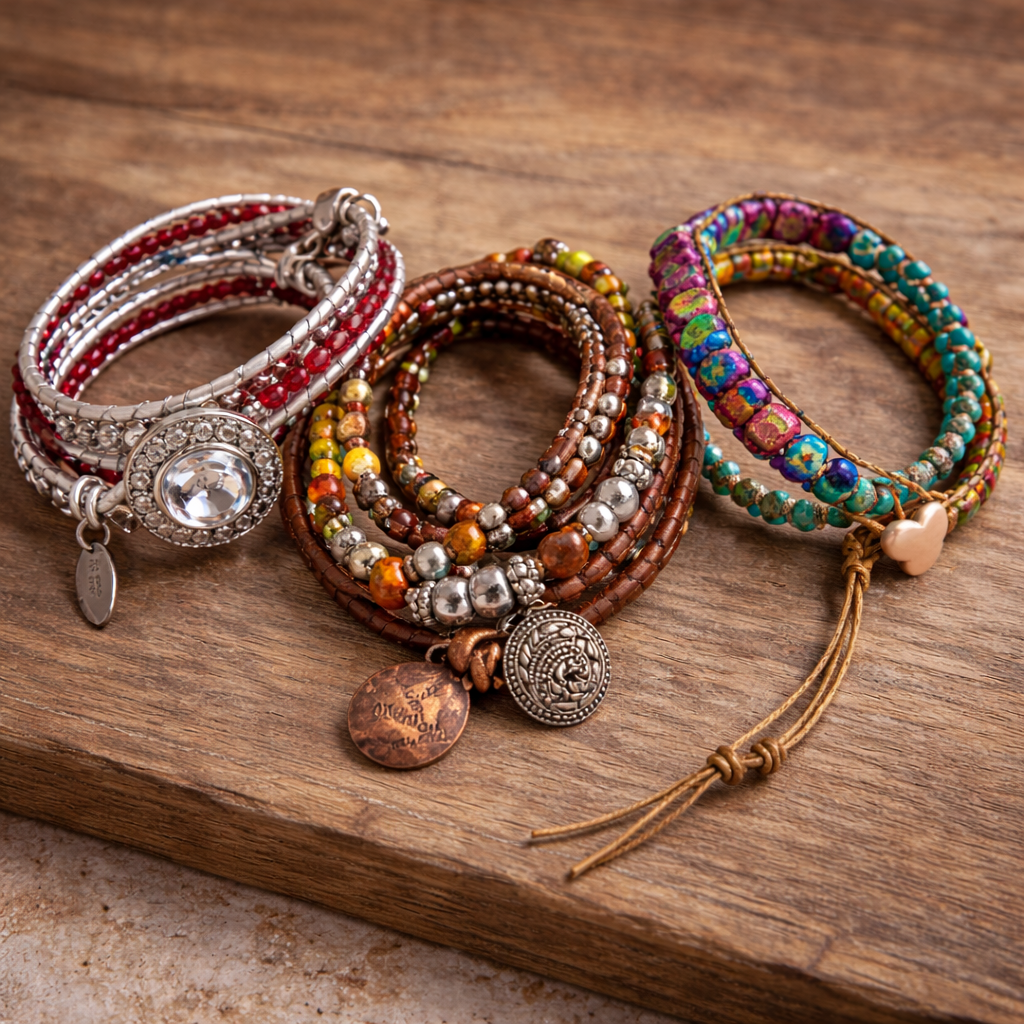 Boho Beaded Wrap Bracelets – Colorful Leather Multi-Wrap Bracelet Collection
