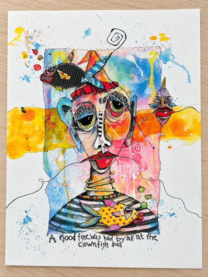 The Clown Fish Ball Colorful Art Print | Fabulous Firefly