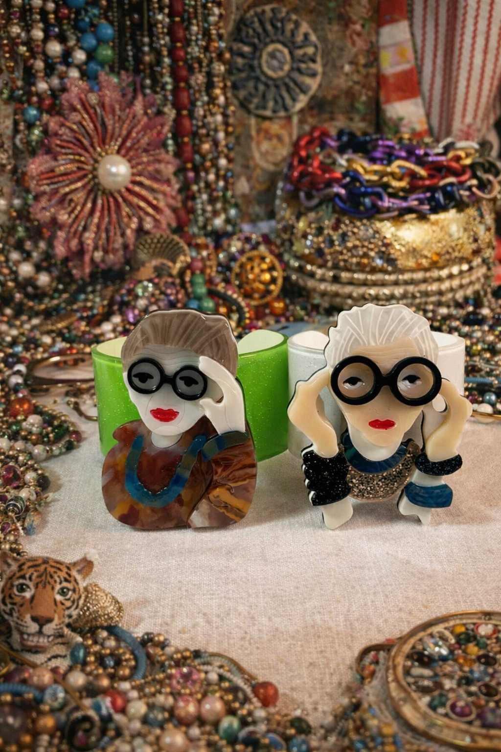 Iris Apfel Inspired Acrylic Statement Bracelets – Fashion Icon Cuff Bracelets