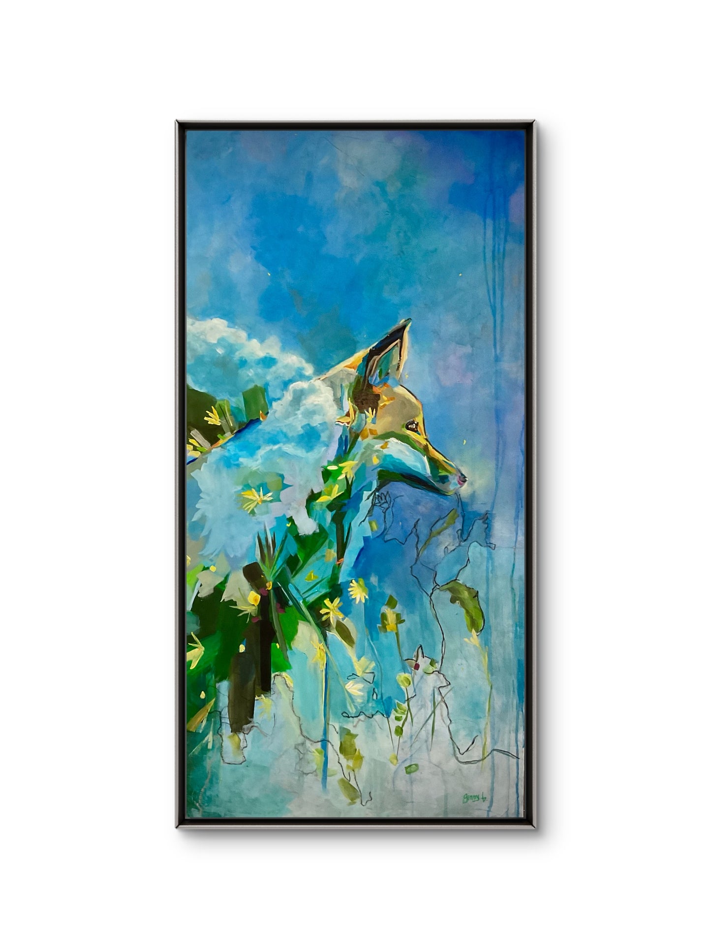 Painting - Between Earth & Sky - fox - Local Pickup Only
