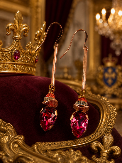 Fit for a Queen – Austrian Crystal & Copper Drop Earrings