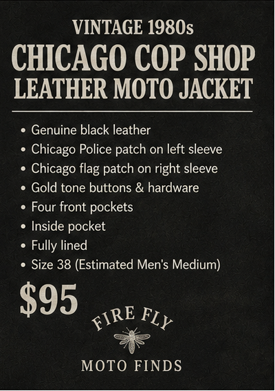 Authentic Vintage Chicago Police Leather Jacket with Handcuffs – Bikes & Spikes Era