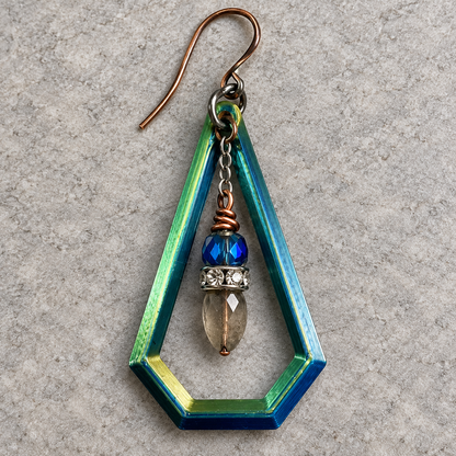 Peacock Current 3D-Printed Earrings