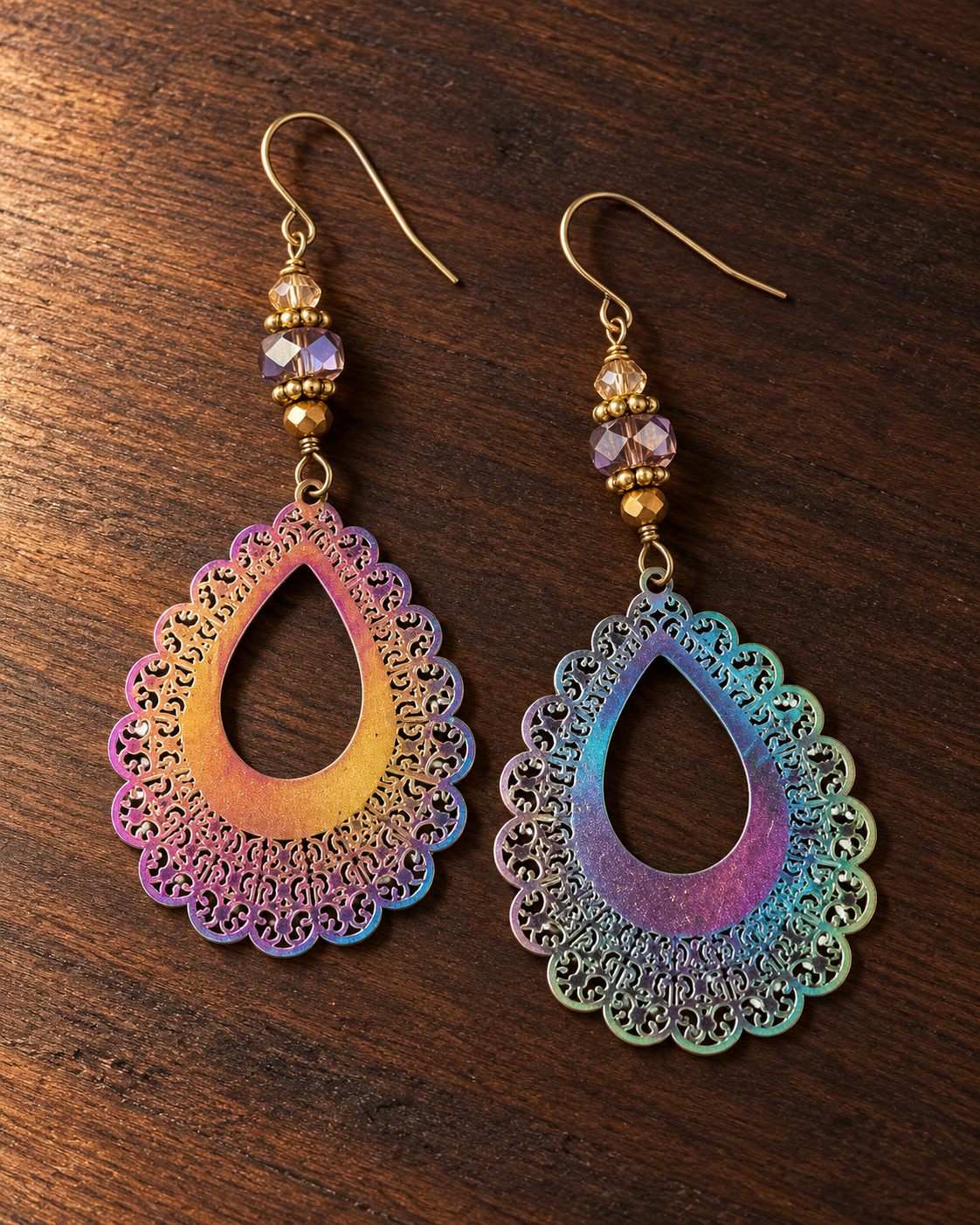 Aurora Color-Shift Earrings with Swarovski Crystals