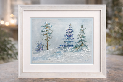 Winter Standing Still – Original Snow Landscape Watercolor