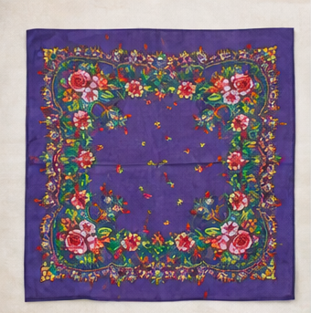 Boho Floral Head Scarf – Vintage Inspired 28” Square Hair & Neck Scarf