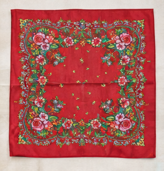 Boho Floral Head Scarf – Vintage Inspired 28” Square Hair & Neck Scarf