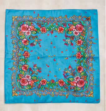 Boho Floral Head Scarf – Vintage Inspired 28” Square Hair & Neck Scarf