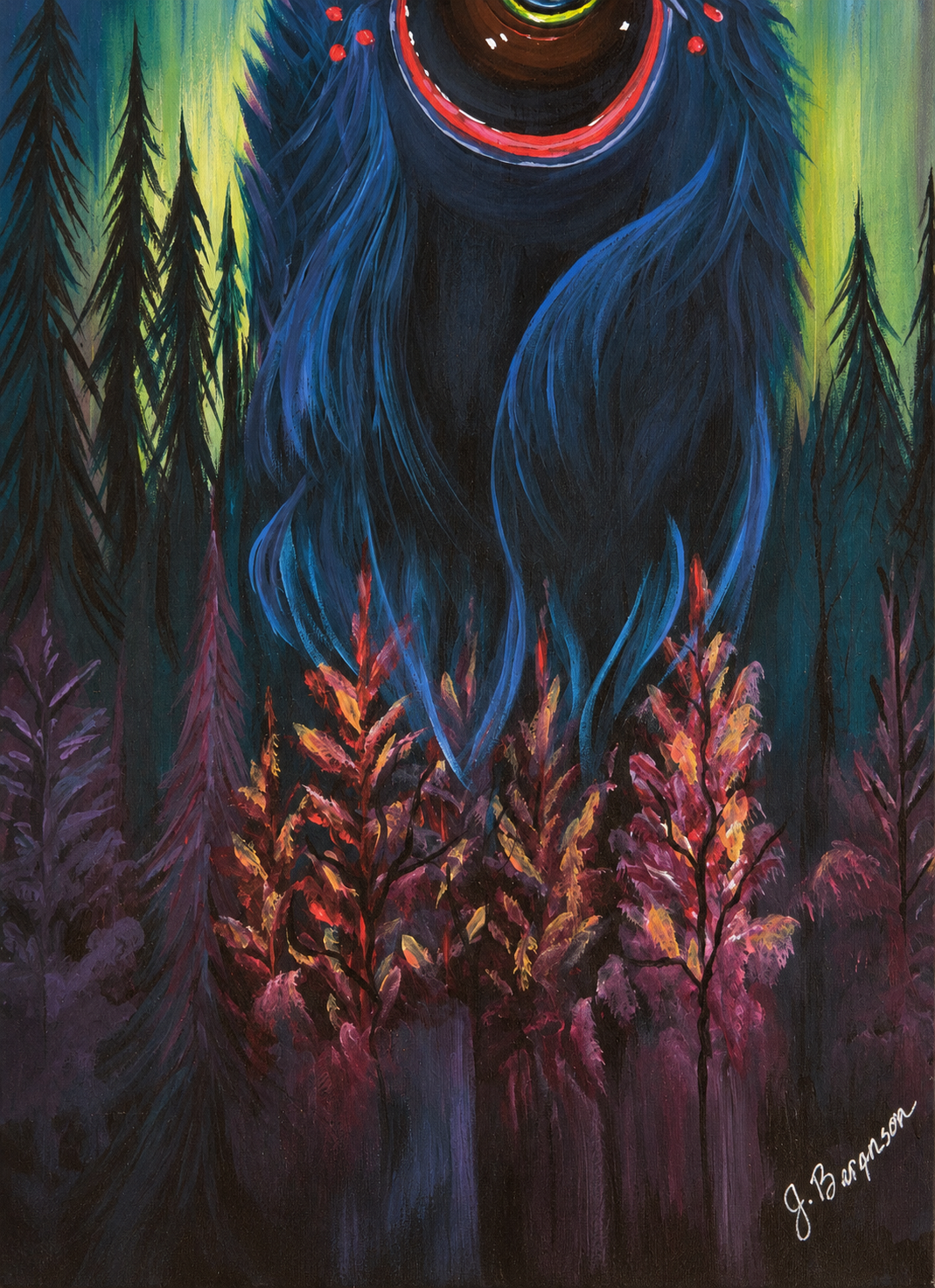 Monster Attitude — Blue Forest Creature Print 11x14 | Fabulous Firefly