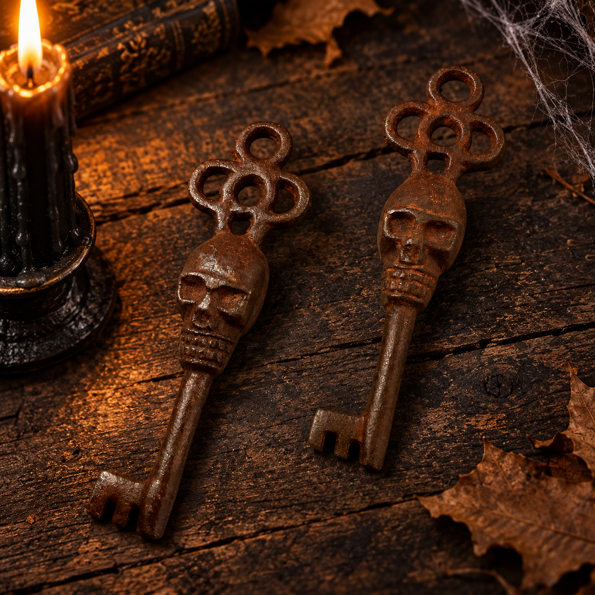 Rustic Skull Skeleton Key – 3½-Inch Halloween Décor