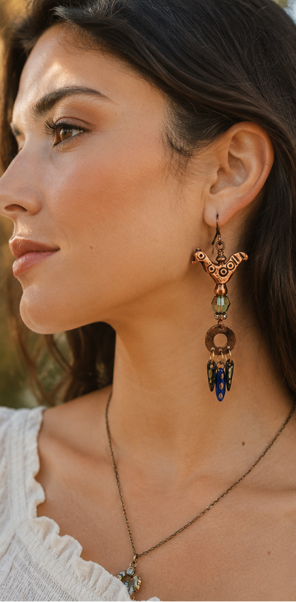 Birds of a Feather Boho Dagger Earrings