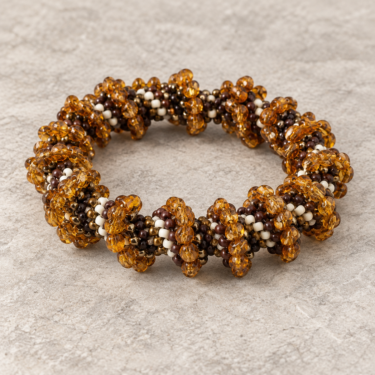 Ruffled Edge Beaded Bangles | Four Color Variants
