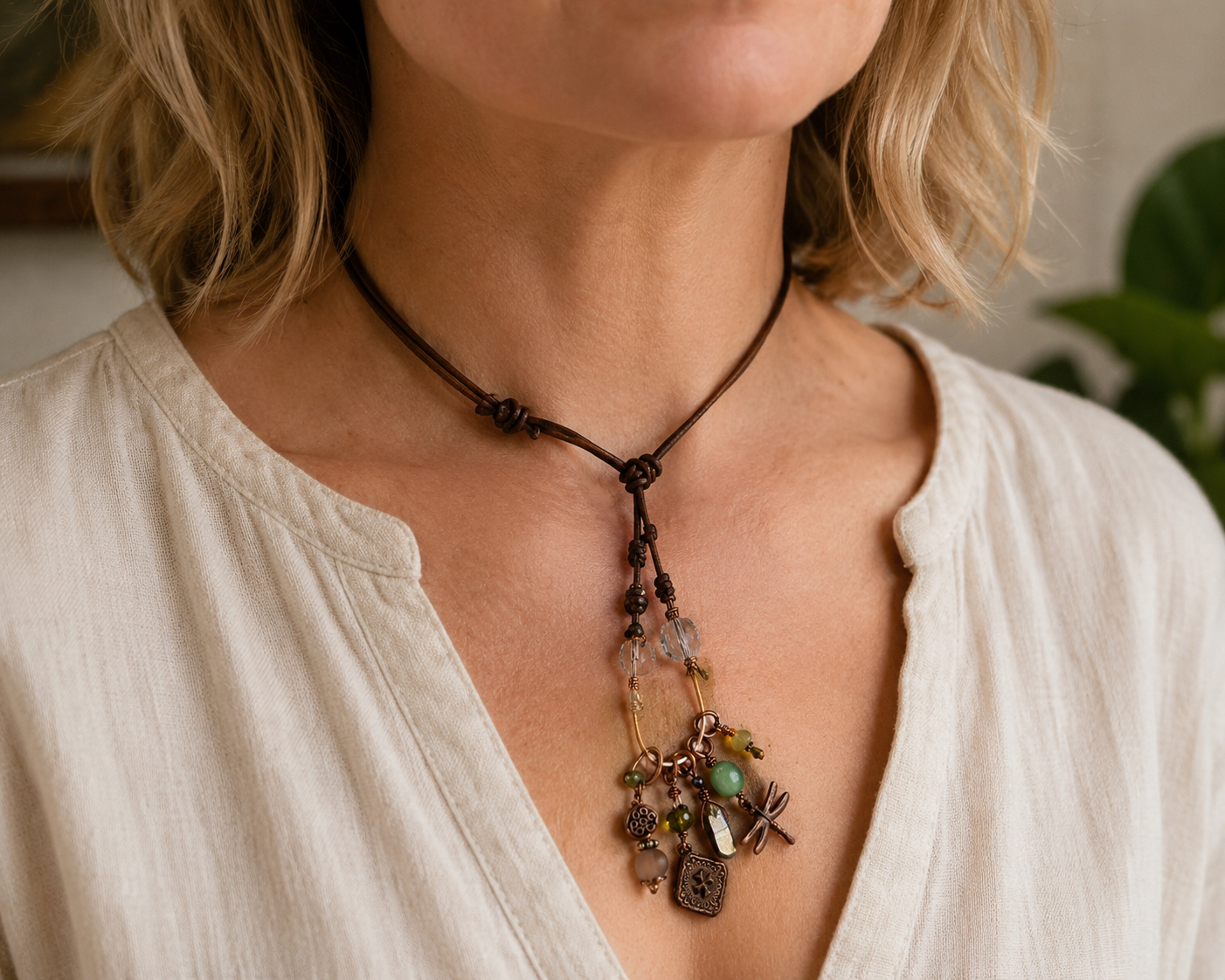 The Dragonfly Collector Leather Necklace