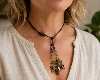 The Dragonfly Collector Leather Necklace