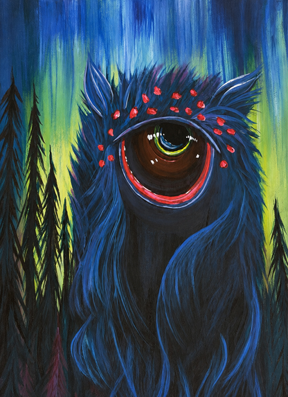 Monster Attitude — Blue Forest Creature Print 11x14 | Fabulous Firefly