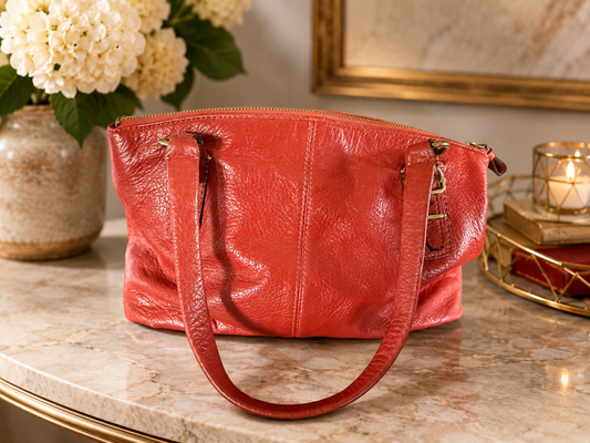 Vintage Coach Madison Coral Pebbled Leather Shoulder Bag | Genuine Leather