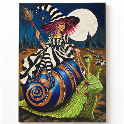 Fashionably Late to the Coven – Original 24″ × 36″ Painting