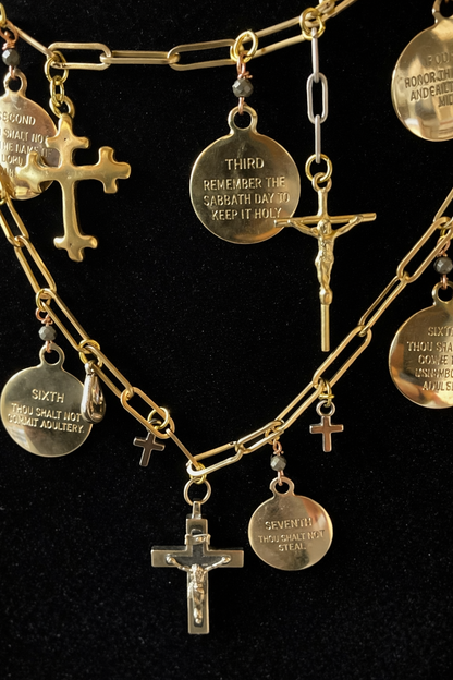 Sacred Layers: Ten Commandments Statement Necklace