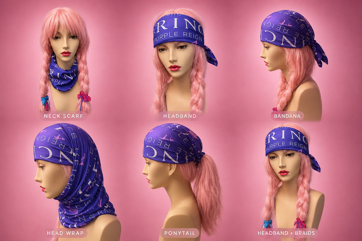 Purple Reign™ VersaWrap – Multifunctional Neck Gaiter, Balaclava, Beanie & Head Wrap