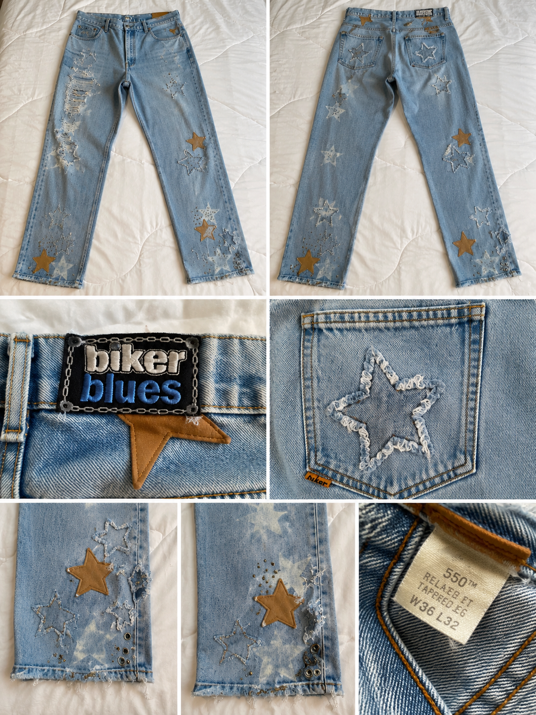 Vintage Levi’s Starlight Rebel Jeans | Distressed Star Patch Denim | Biker Blues Collection