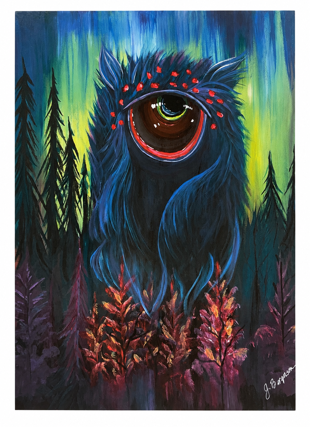 Monster Attitude — Blue Forest Creature Print 11x14 | Fabulous Firefly
