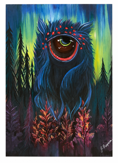 Monster Attitude — Blue Forest Creature Print 11x14 | Fabulous Firefly