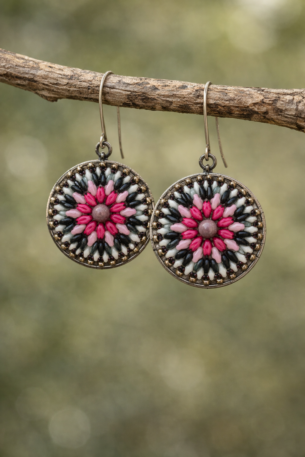 Desert Bloom Jasper Mandala Earrings