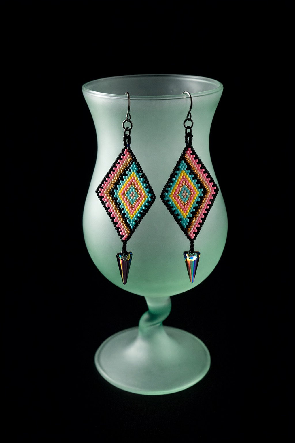 Aurora Borealis Diamond Fringe Earrings