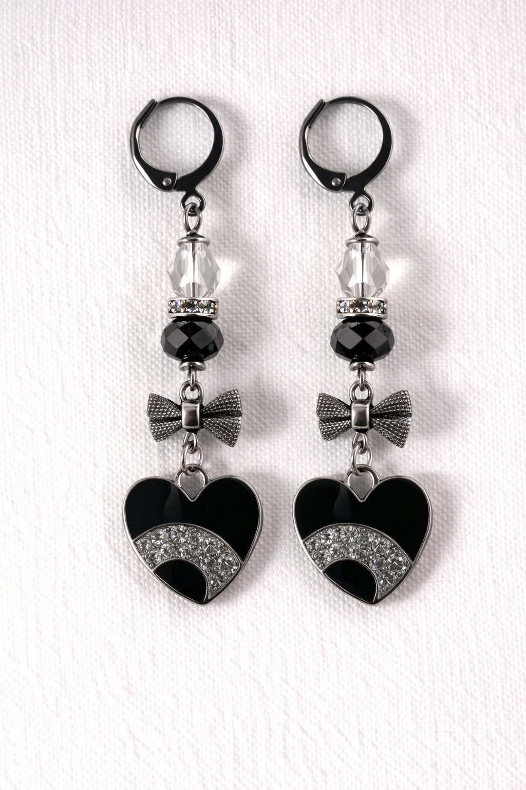Midnight Spark Heart Earrings