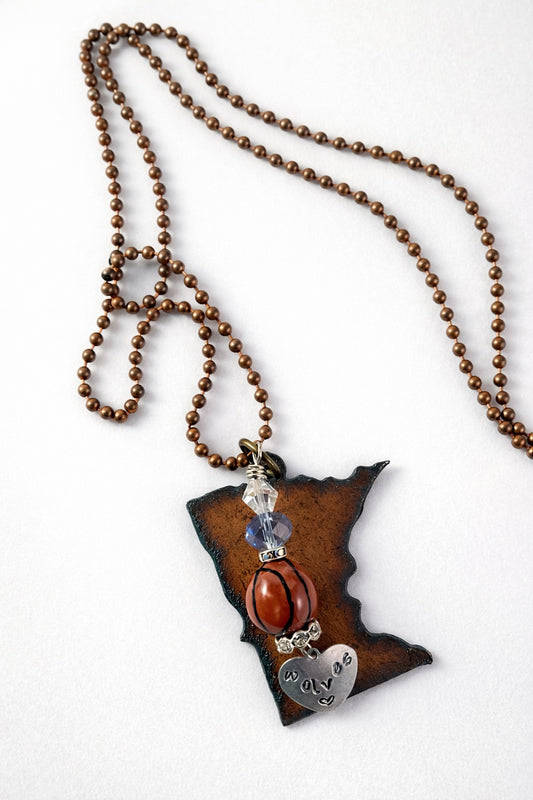 Wolves Of Minnesota - Basketball Necklace