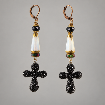 After Hours Pavé Crystal Cross Earrings