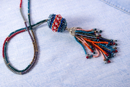 Artisan Beaded Tassel Necklace - Wear it your way