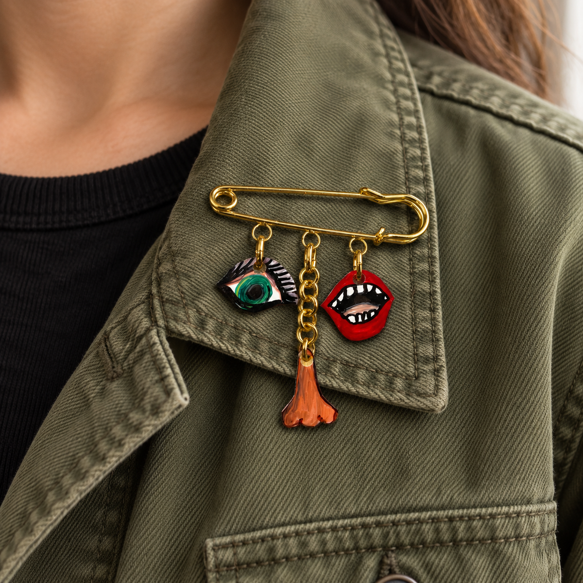 Face It, I’m Fabulous — Handmade Face Charm Pin