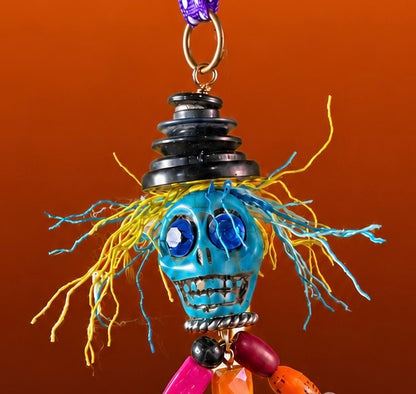 Crazy Hair Skelly Hanging Ornament