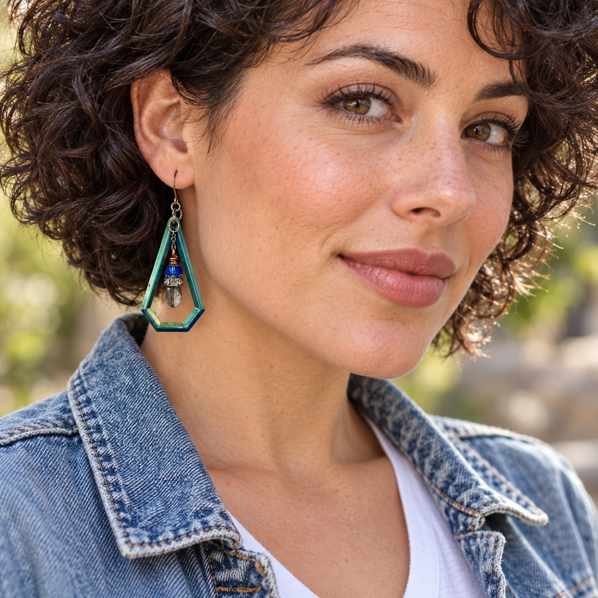 Peacock Current 3D-Printed Earrings