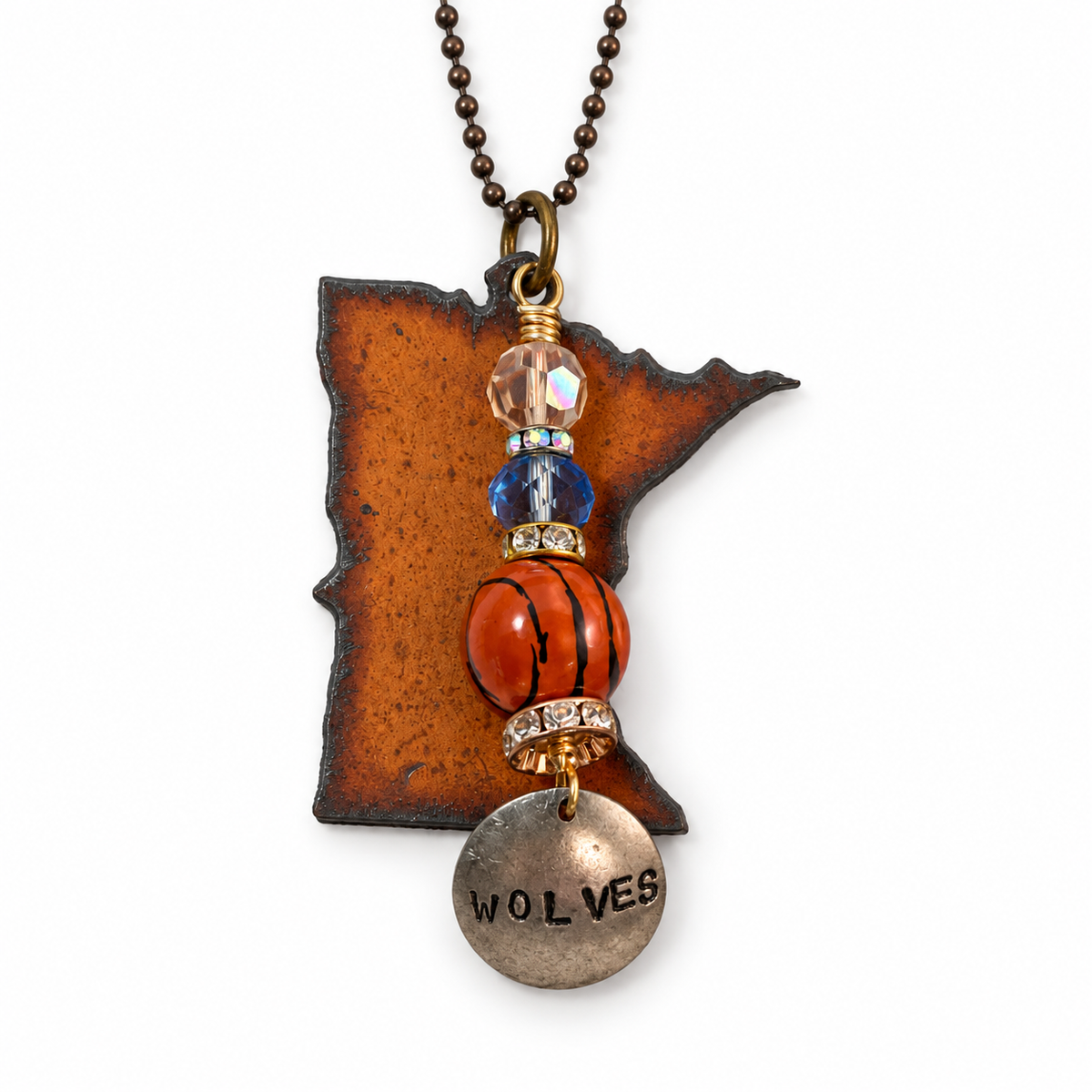 Minnesota Pendant Necklaces – Mixed Beads, Crystals & Team Charms