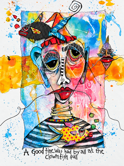The Clown Fish Ball Colorful Art Print | Fabulous Firefly