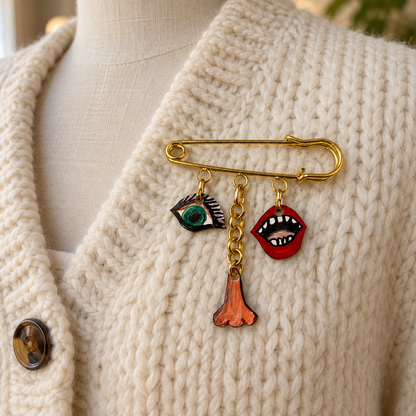 Face It, I’m Fabulous — Handmade Face Charm Pin