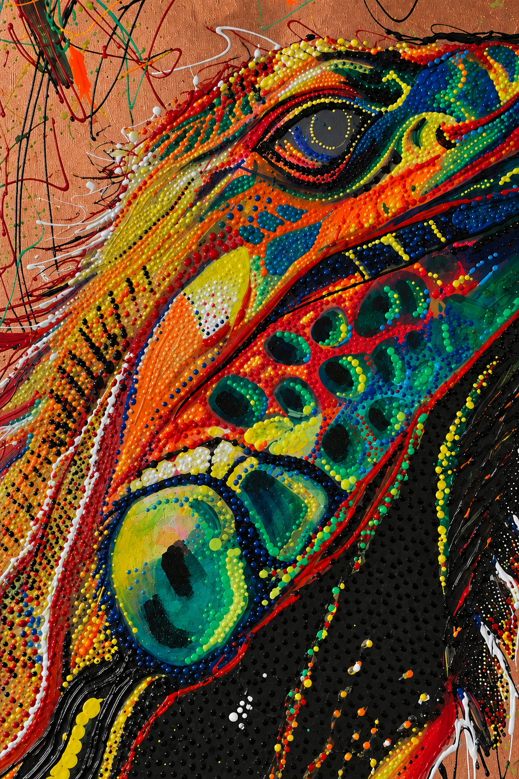 Iggy Original Mixed Media Painting 24 x 36 | Fabulous Firefly
