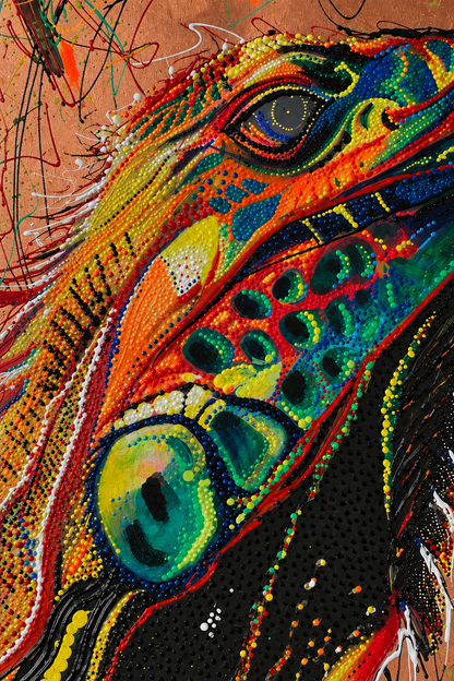 Iggy Original Mixed Media Painting 24 x 36 | Fabulous Firefly