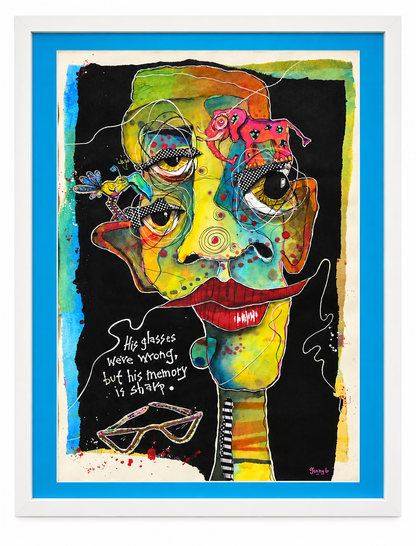 Portrait of a Sharp Memory – Framed Mixed Media Art Print, 19” × 25” (Copy)
